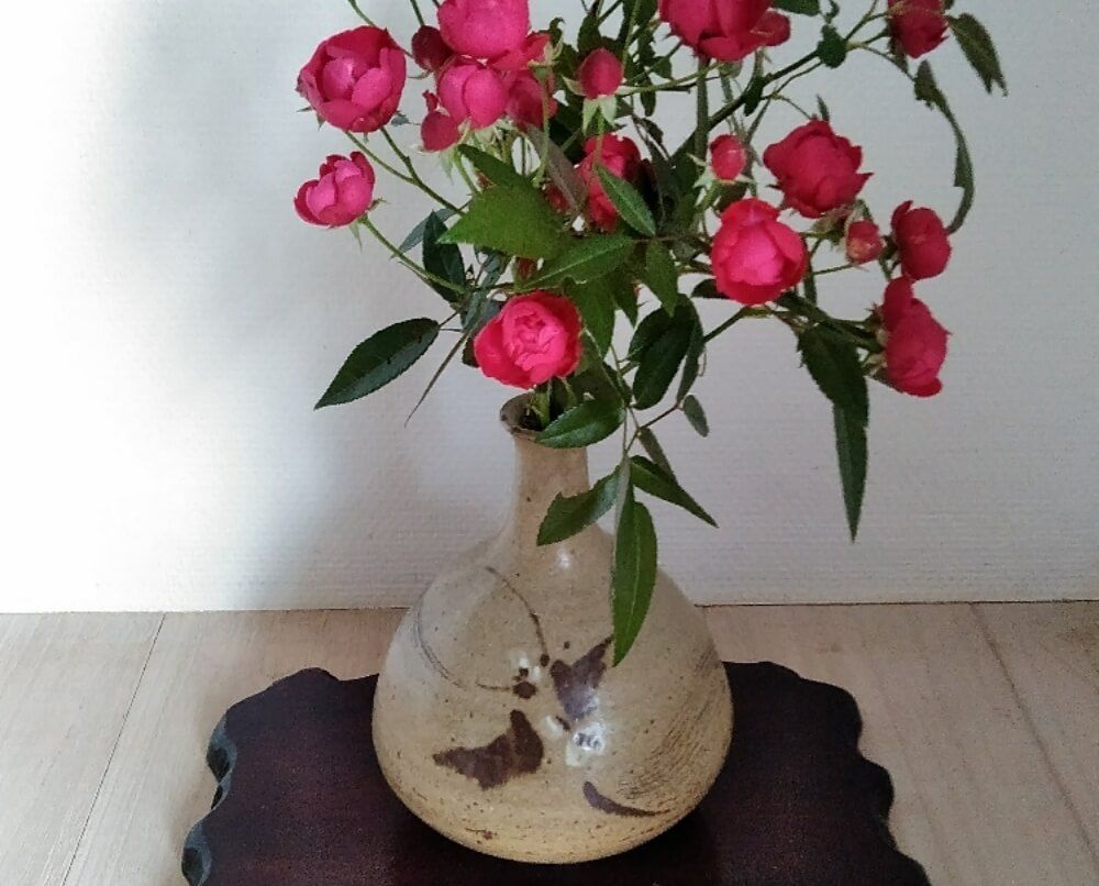 笠間焼き　植物