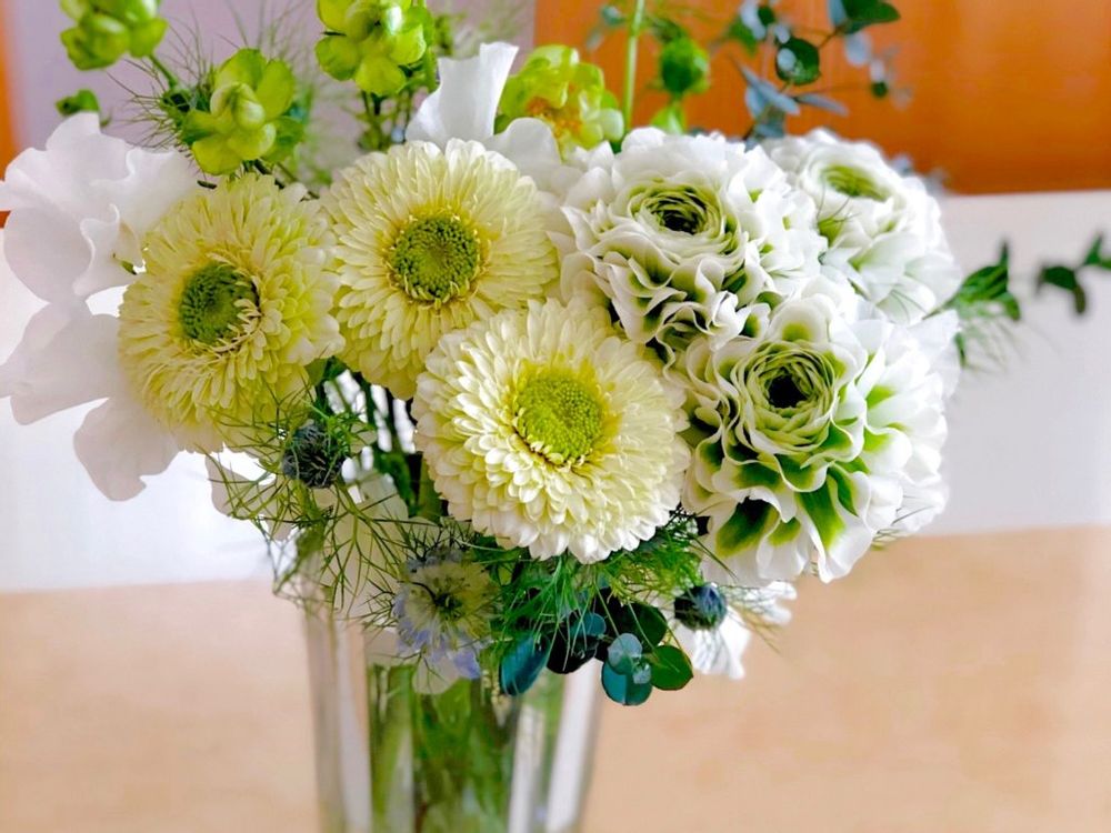 ガーベラ　ラナンキュロス　スイートピー