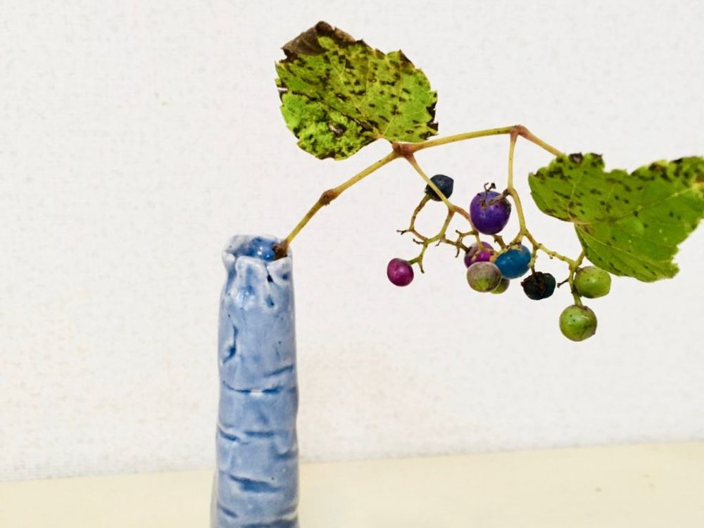 ノブドウ　花瓶　枝もの