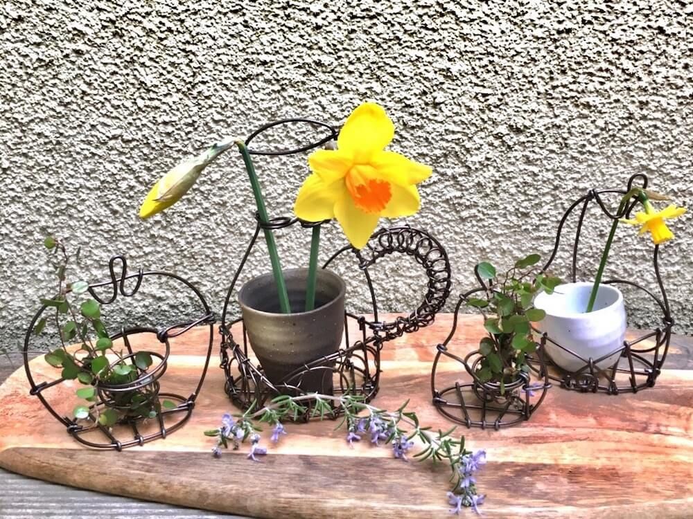 ワイヤー　花瓶　フラワーベース