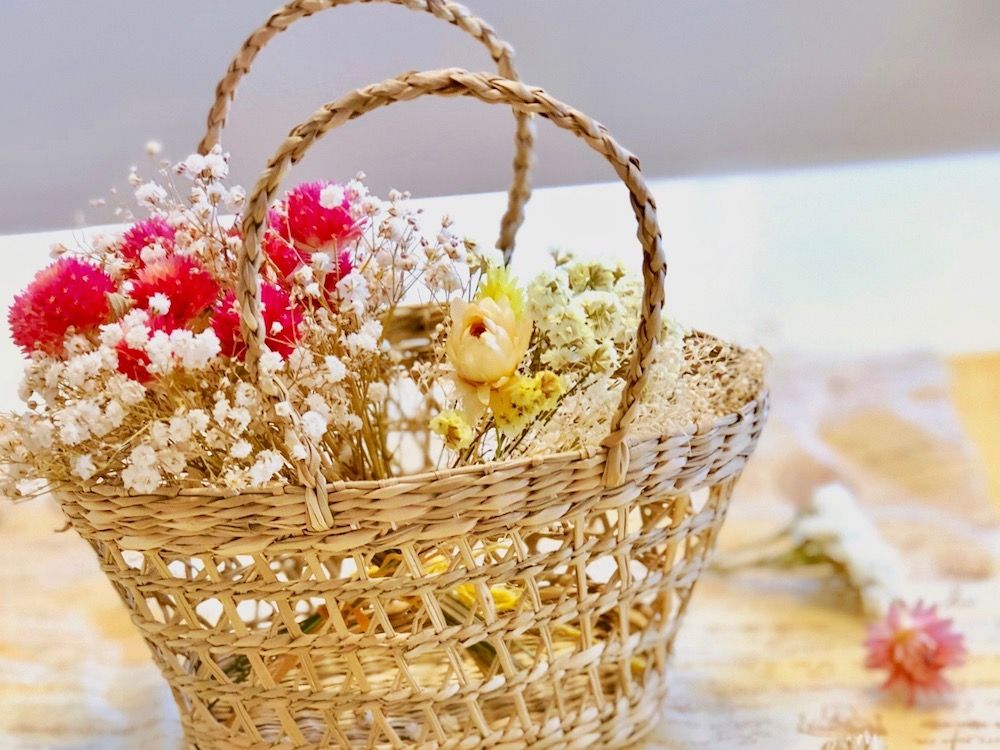 花かごアレンジ　アレンジ