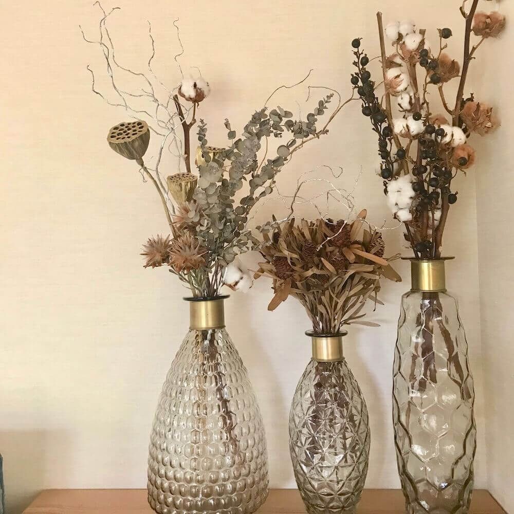 ドライフラワー　フラワーベース　花瓶　飾り方　風水