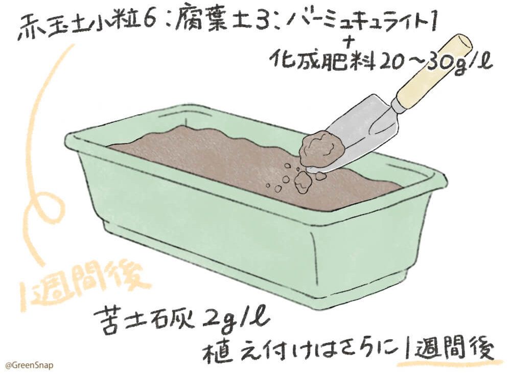 プランター 土作り イラスト