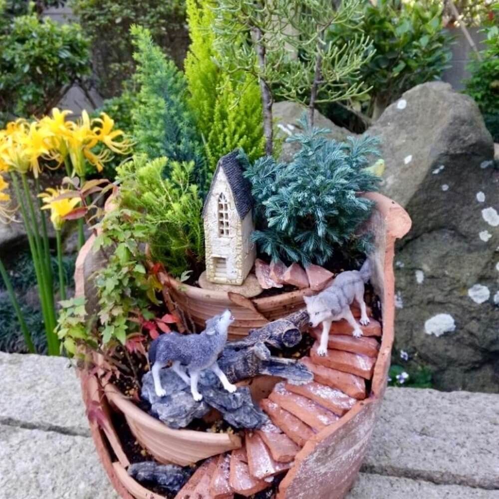 ブロークンポット　寄せ植え