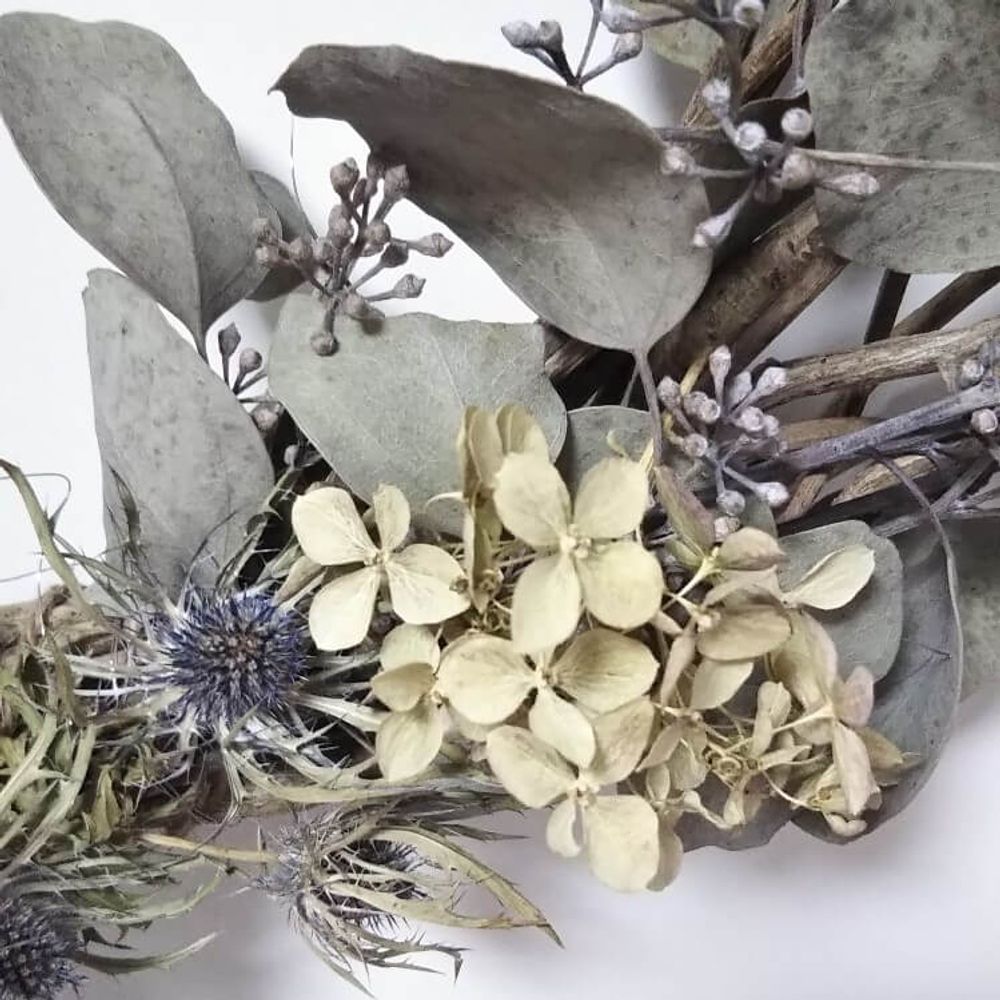 ユーカリ　アジサイ　リース