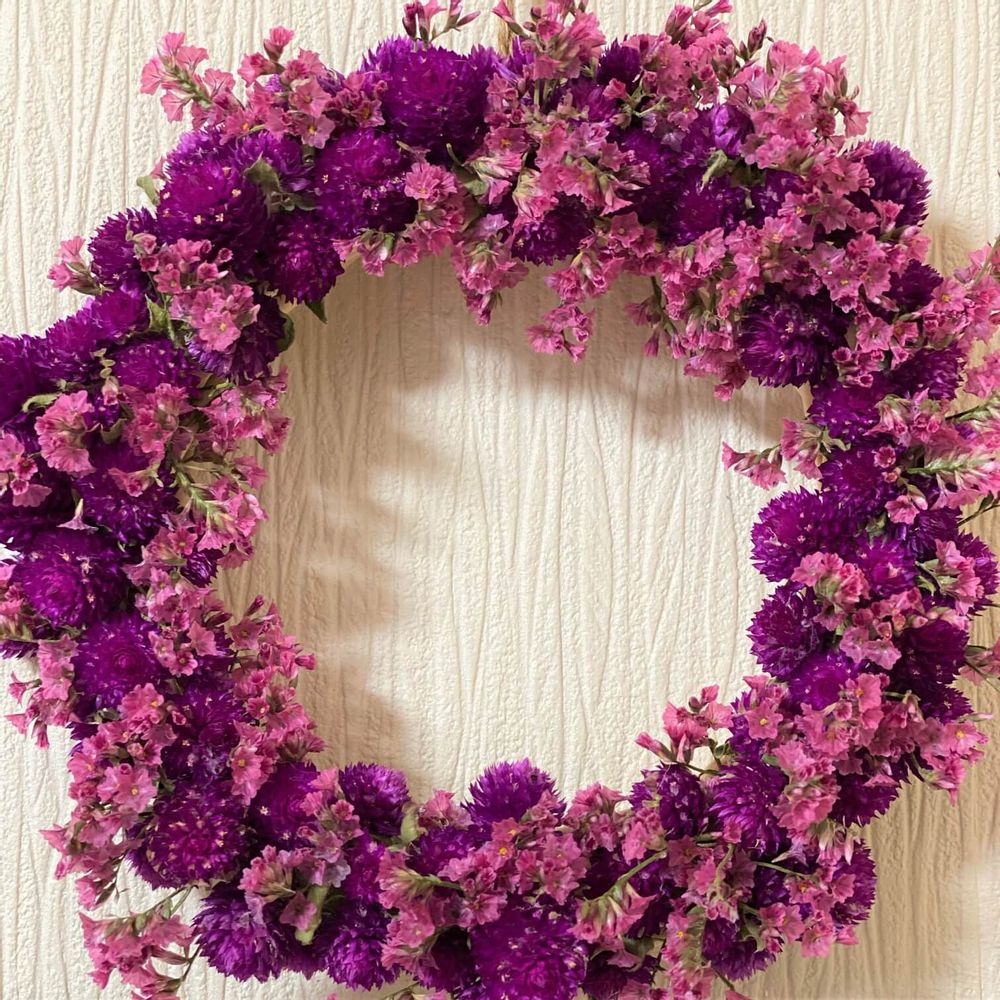 ドライフラワーのリース