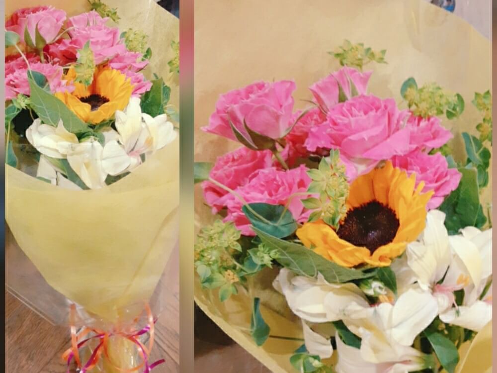 ヒマワリ　花束