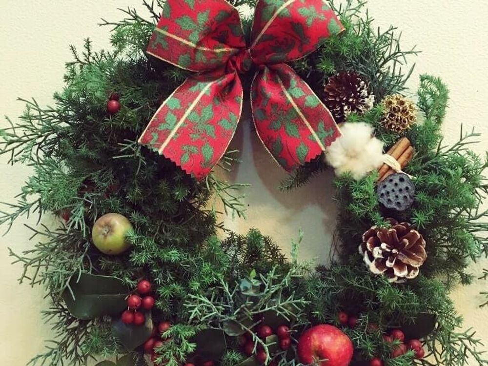 クリスマスホーリー　リース