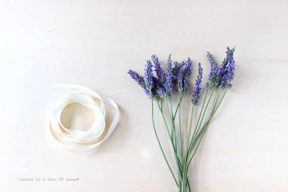 ラベンダースティックの材料 ラベンダー リボン