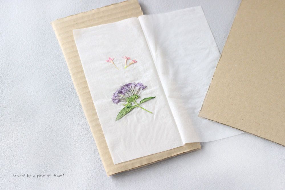 押し花にした後　紫の花