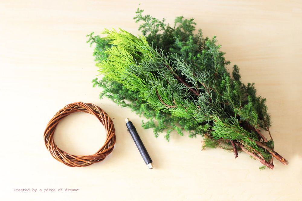 クリスマスリース 作り方 材料