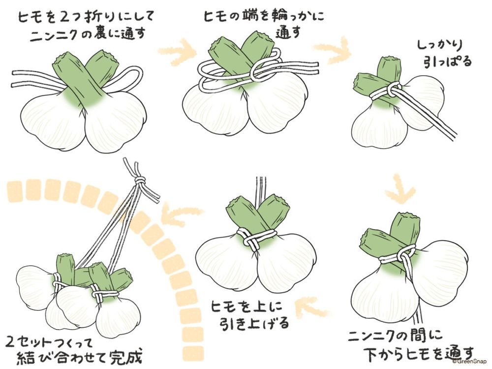 にんにく 収穫 縛り方