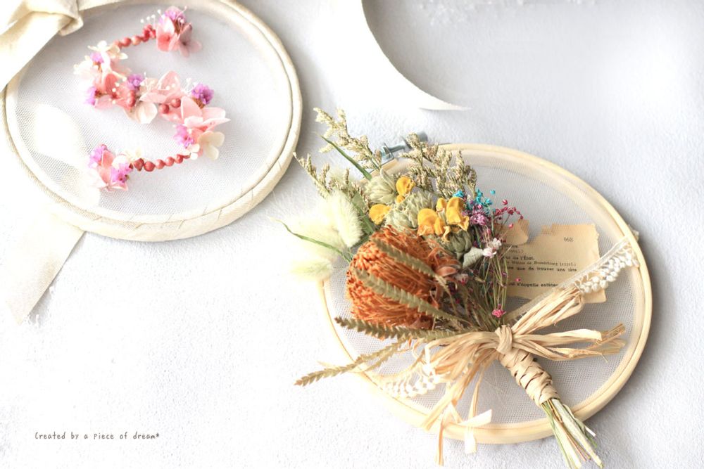 スワッグ 飾り方 刺繍枠にはめる